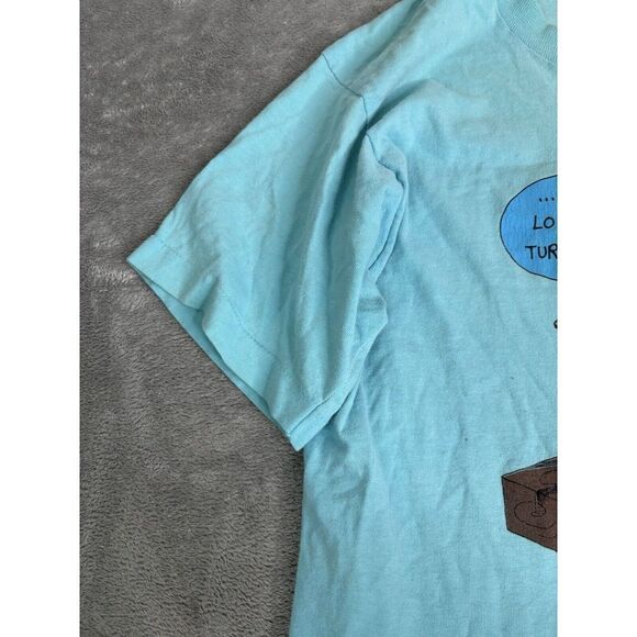 Vintage 80s Construction Comedy Short Sleeve T Shirt Men's Size Large Blue - Picture 5 of 10